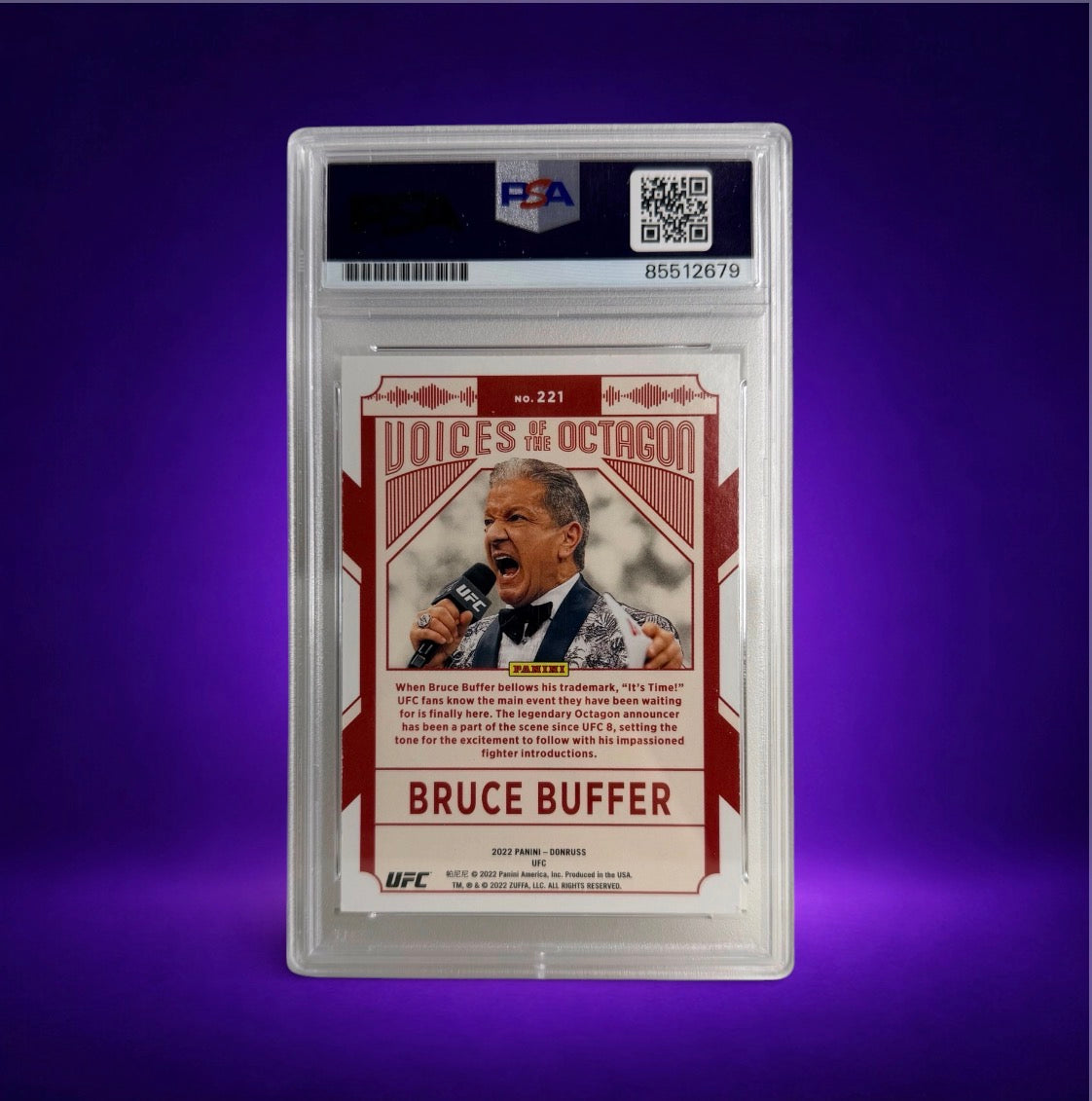 Bruce Buffer On Card Auto PSA/DNA – UFC Panini Donruss 2022 #221