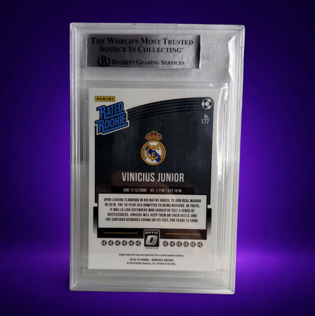 Vinicius Jr Rated Rookie Auto Beckett Authenticated – 2018-19 Panini Donruss Optic #177
