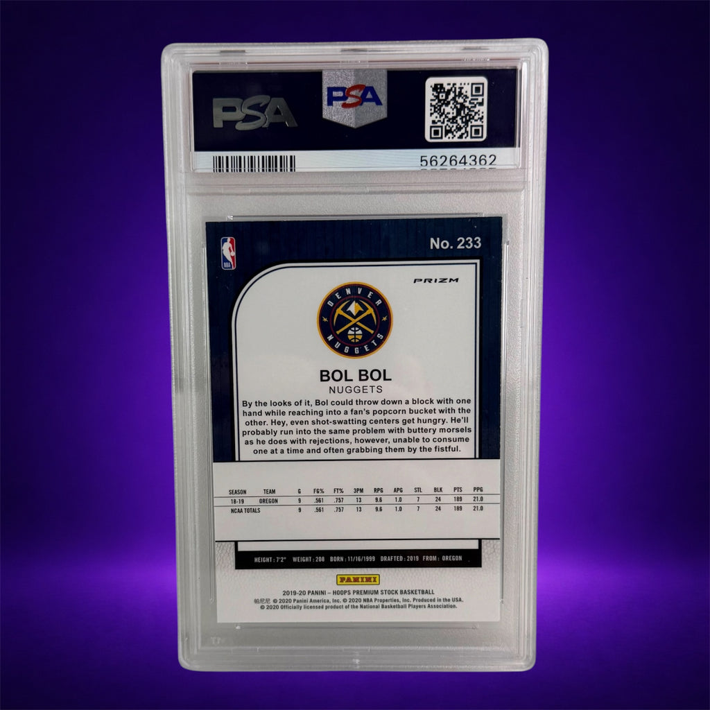 Bol Bol Rookie PSA 10 – 2019 Panini NBA Hoops Premium Stock #233